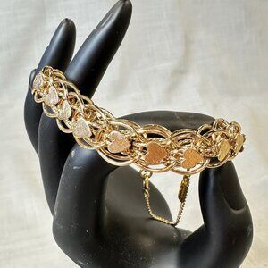 Vintage Monet Gold Tone Hearts Bracelet